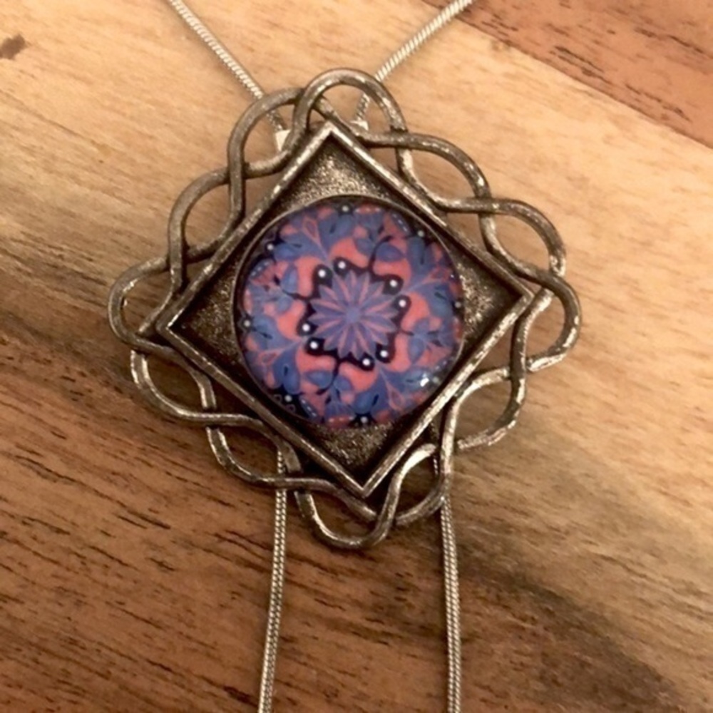 Adjustable Silver Snap On Button Bead Necklace - image 1